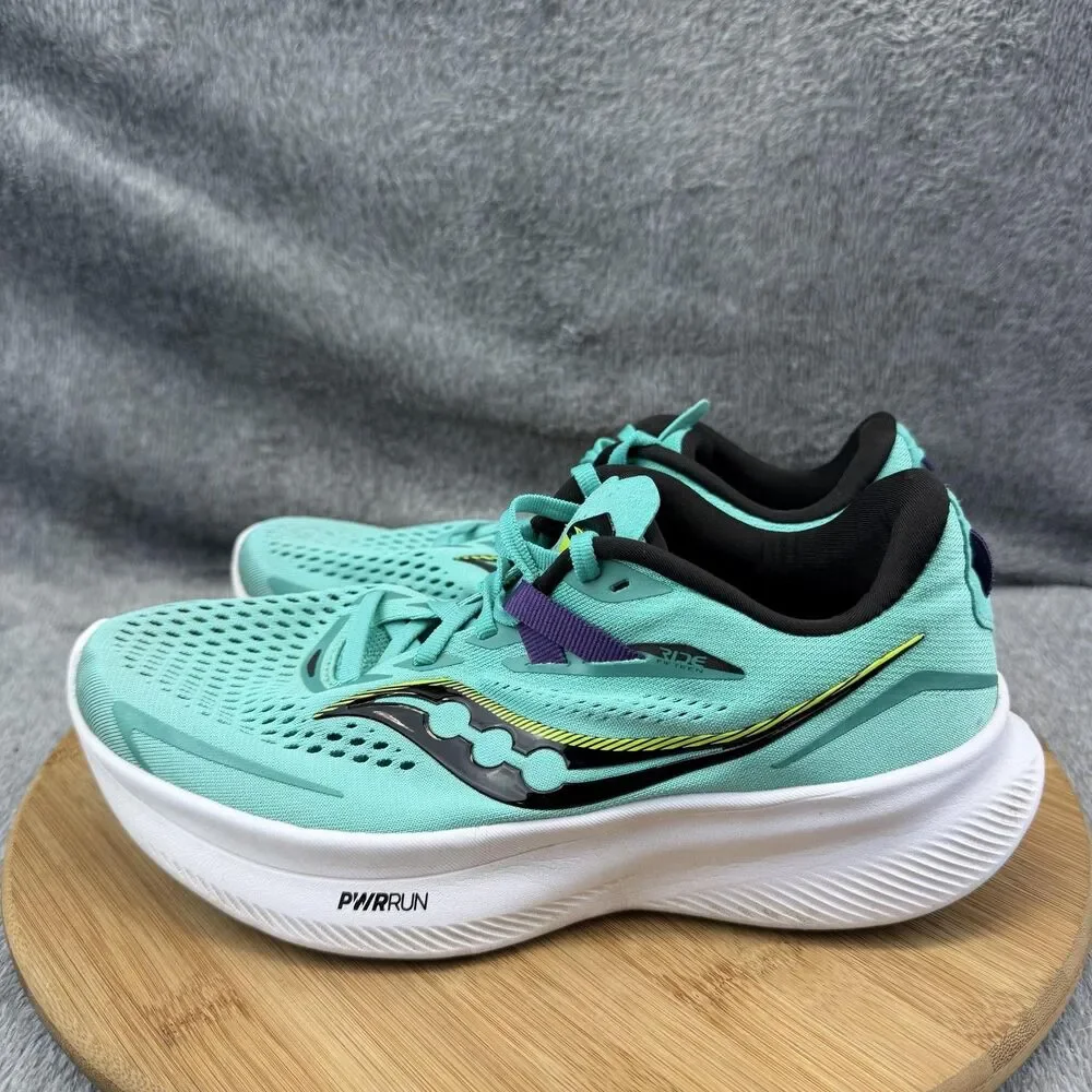 Saucony Ride 15 Shoes Womens Size 8 W Blue Mesh Running Sneakers S10730-26